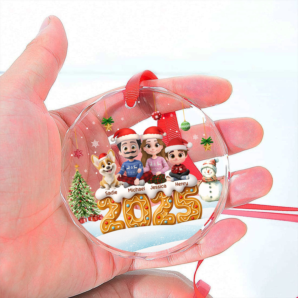 Family Of This Year - Personalized Custom Glass Ornament