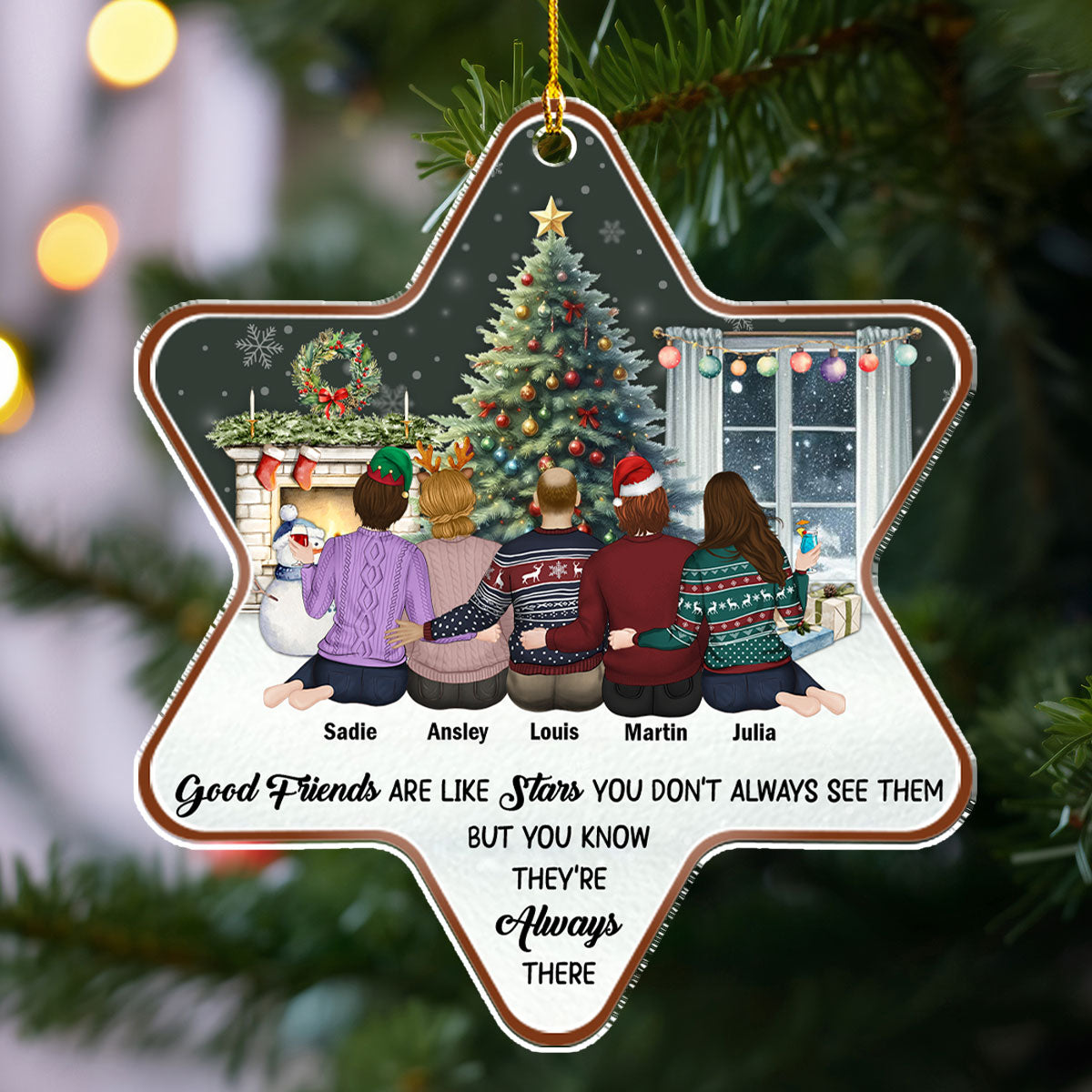 Friends Are Like Stars - Personalized Custom Acrylic Ornament
