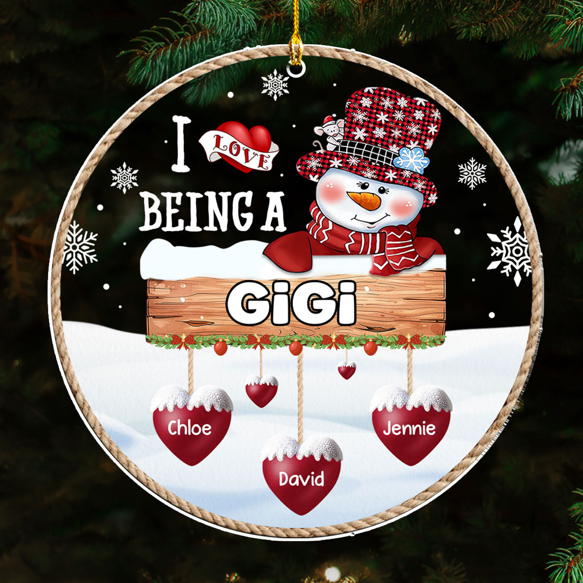 I Love Being Grandma - Personalized Custom Acrylic Ornament