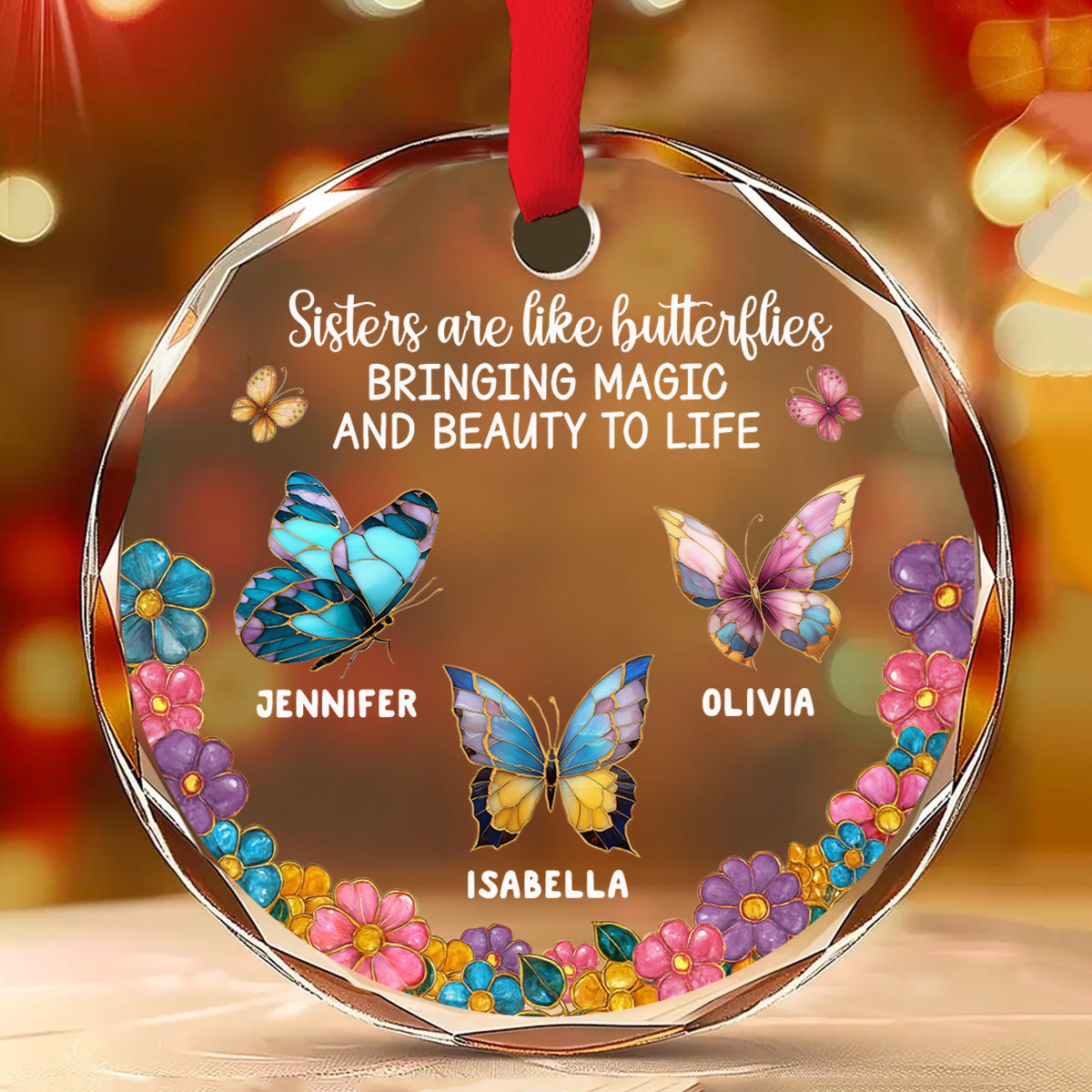 Beauty And Magic - Personalized Custom Glass Ornament