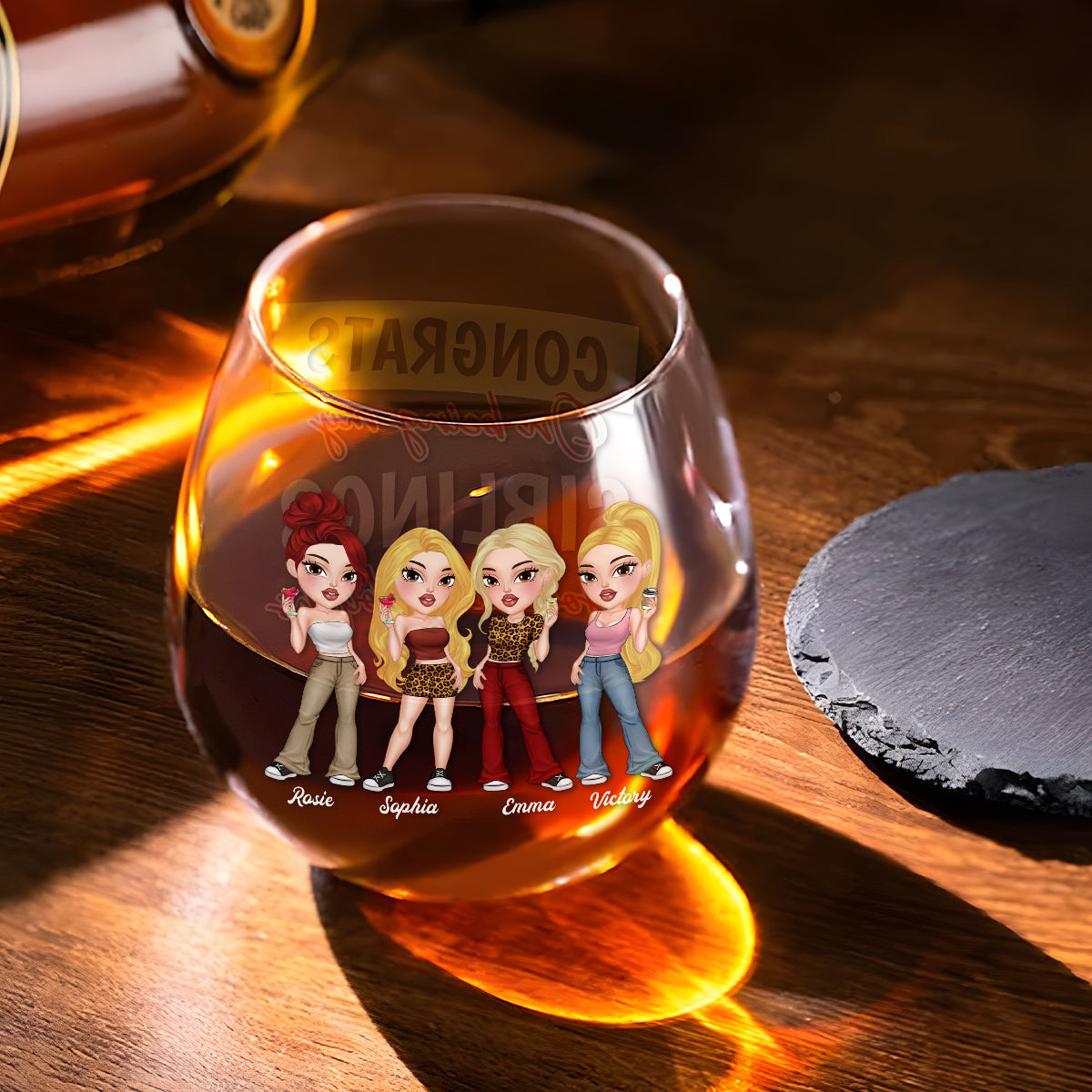 Congrats On Being My Bestie - Personalized Custom Wine Glass