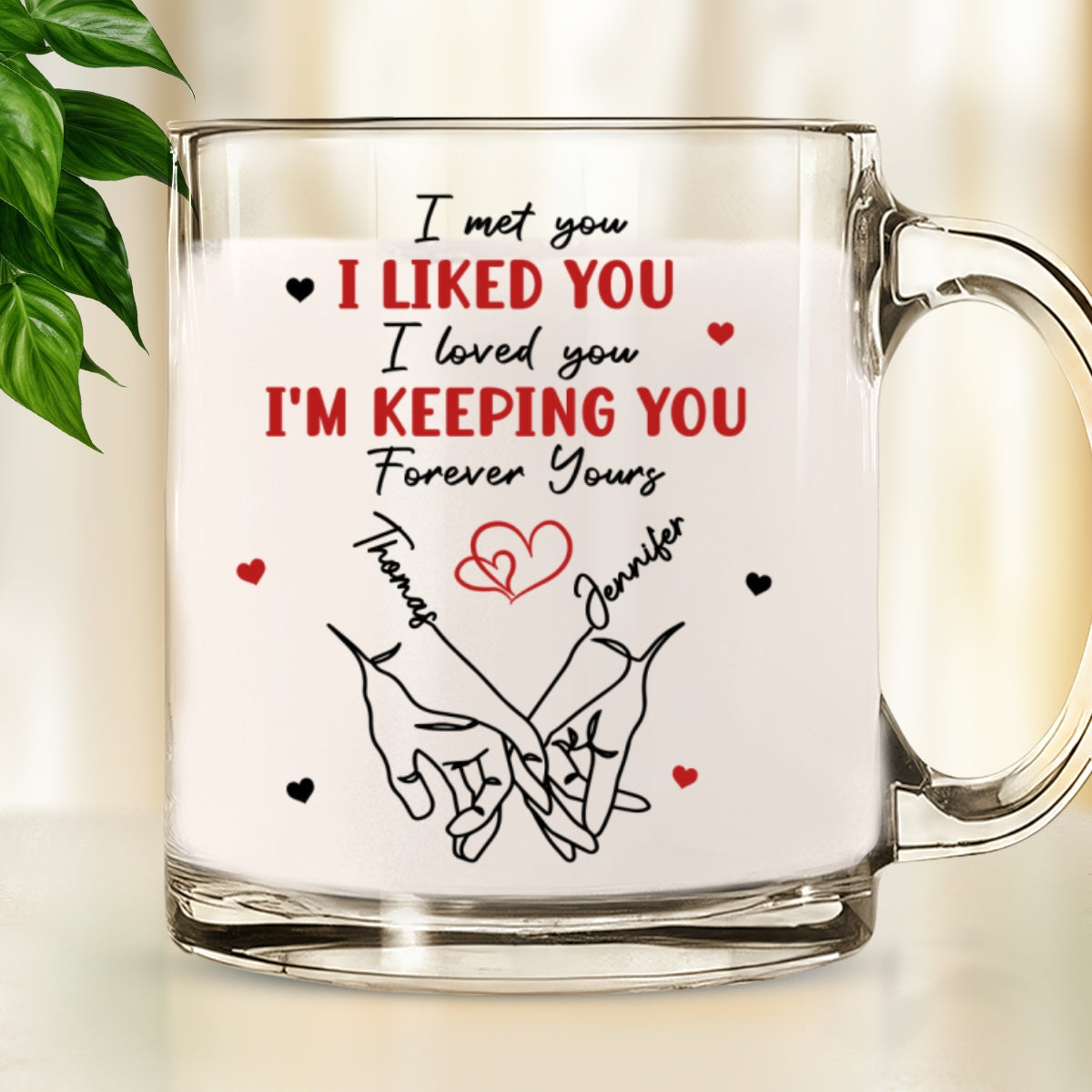 The Day I Met You - Personalized Custom Glass Mug