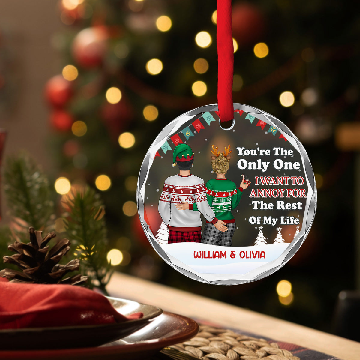 The Only One I Want - Personalized Custom Glass Ornament