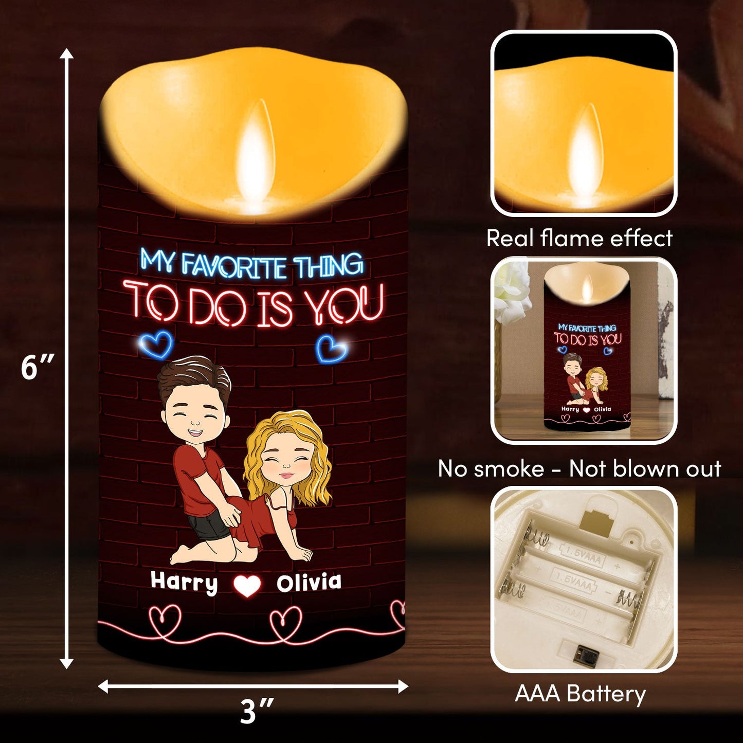 My Favorite Thing - Personalized Custom LED Candle