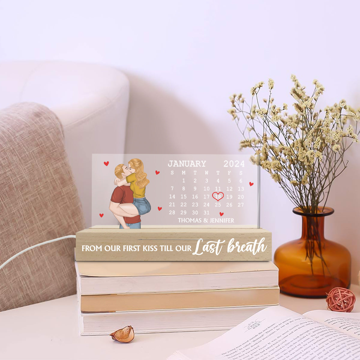 Needs You Till The End - Personalized Custom Acrylic 3D LED Night Light