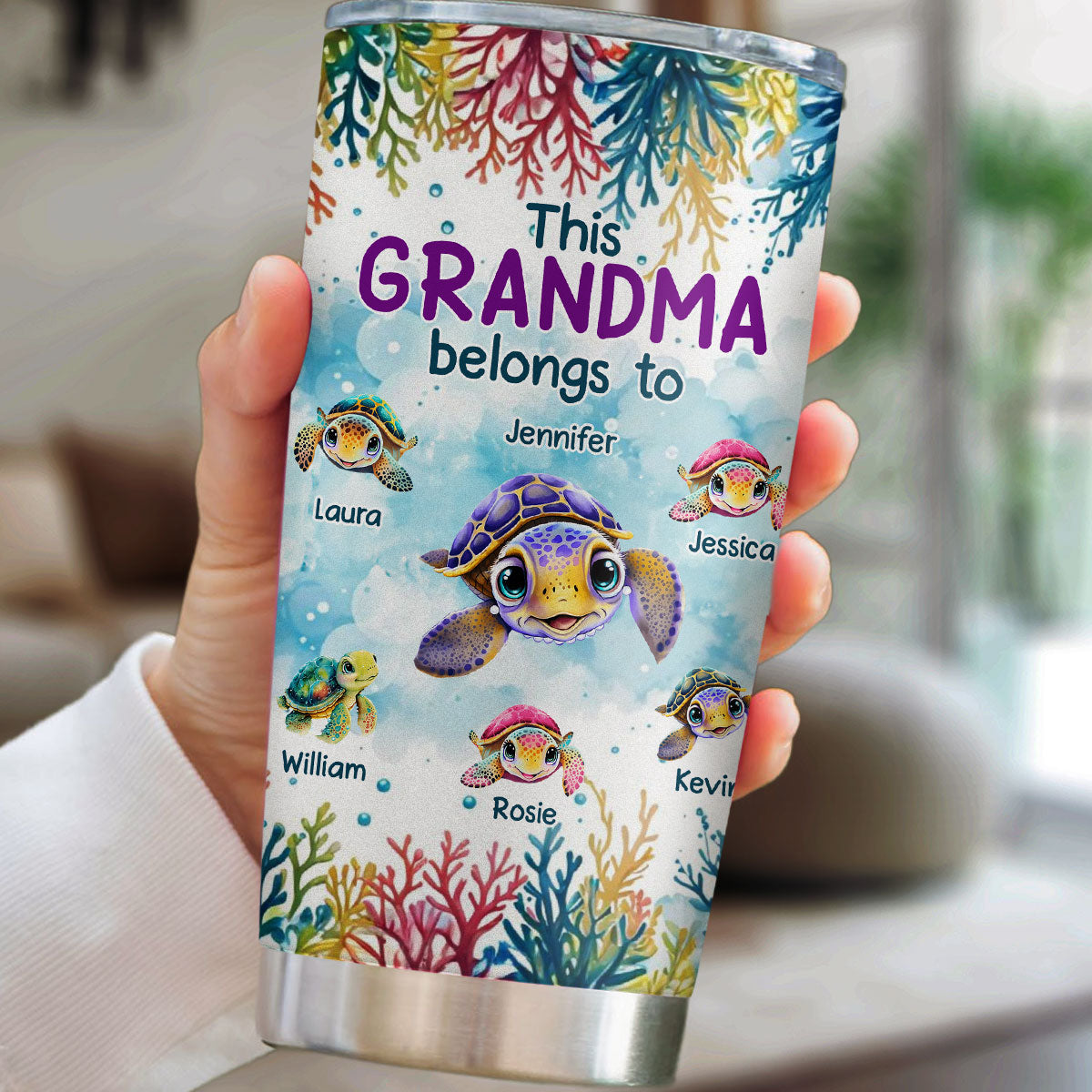 This Grandma Belongs To Turtle Summer - Personalized Custom Tumbler