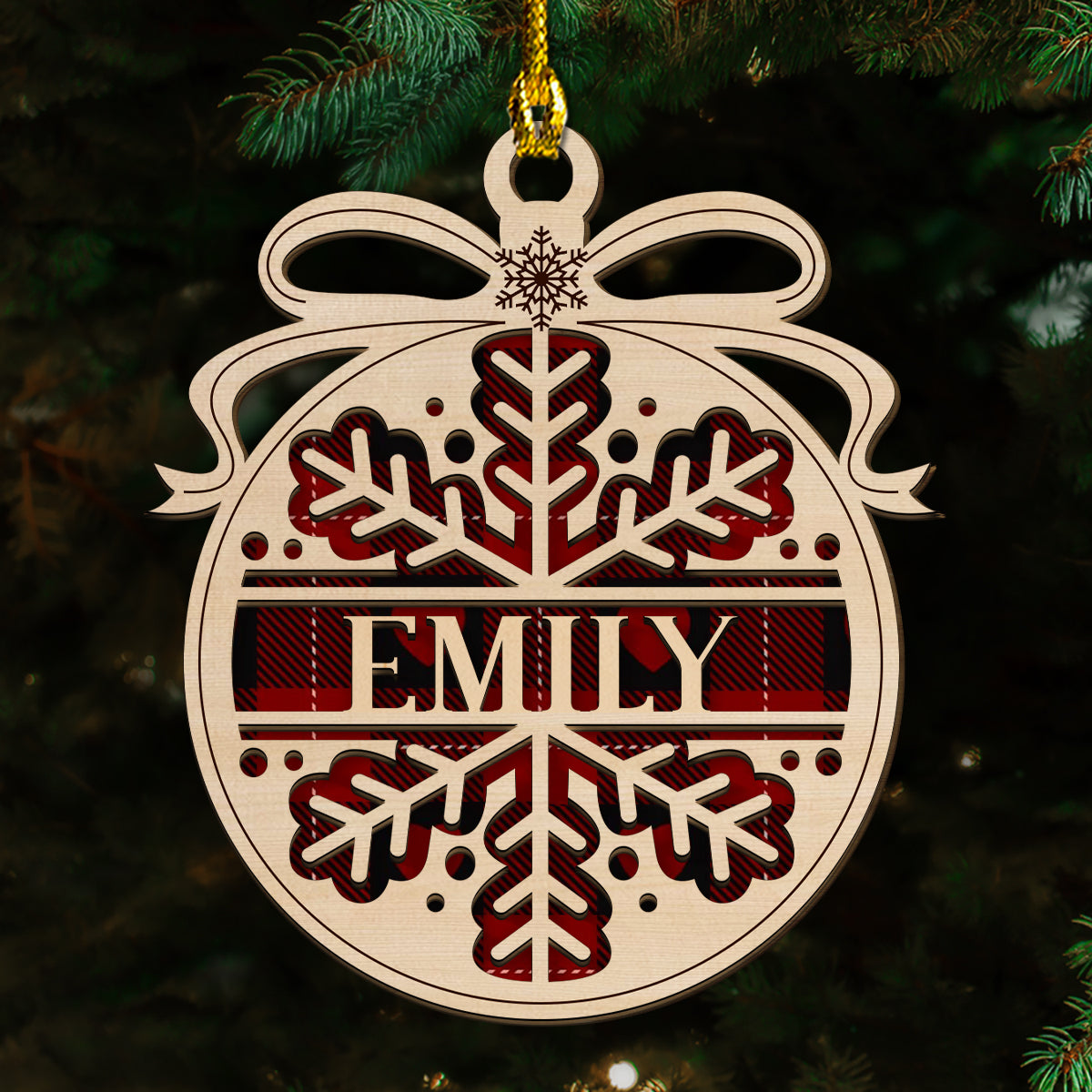 Merry Christmas 2024 - Personalized Custom Wood Ornament