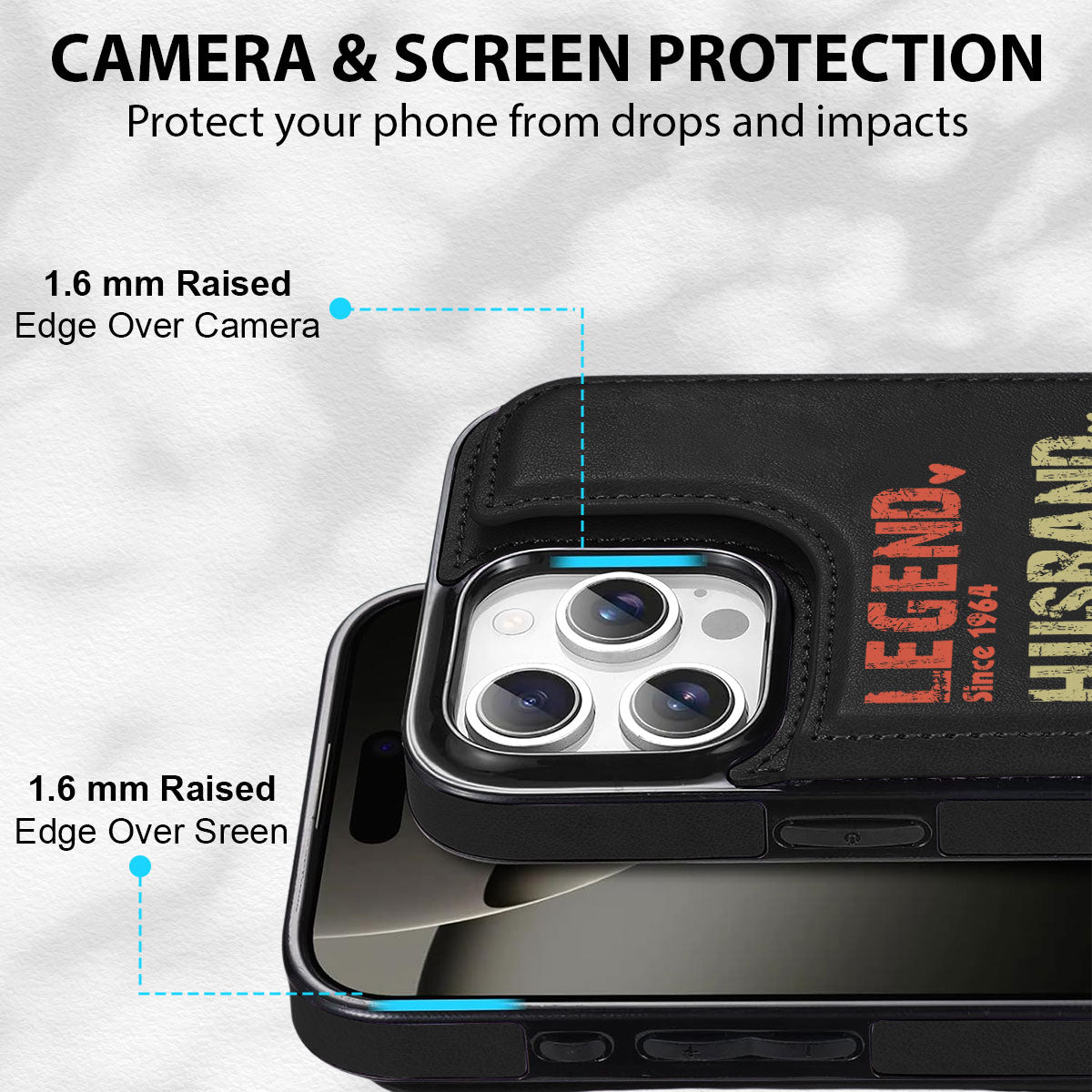 Legend Husband Dad Papa - Personalized Custom Leather Phone Case