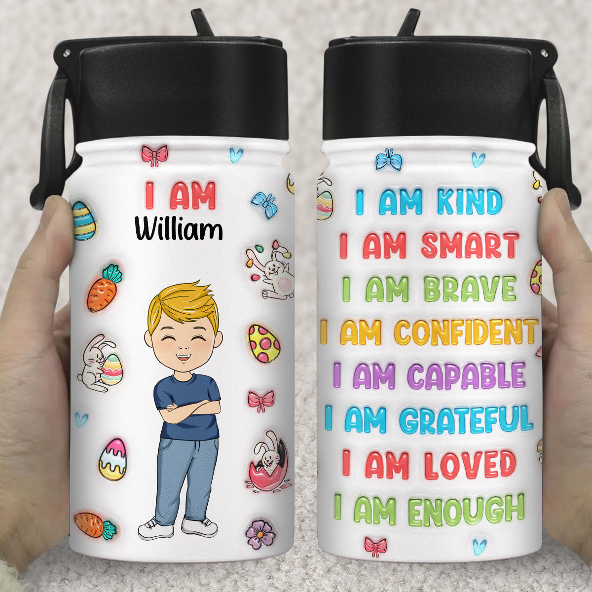 I Am Loved - Personalized Custom Kids Water Bottle