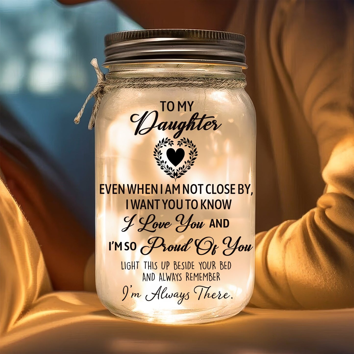 The Love Between Mother And Daughters Is Forever - Personalized Custom Mason Jar Light