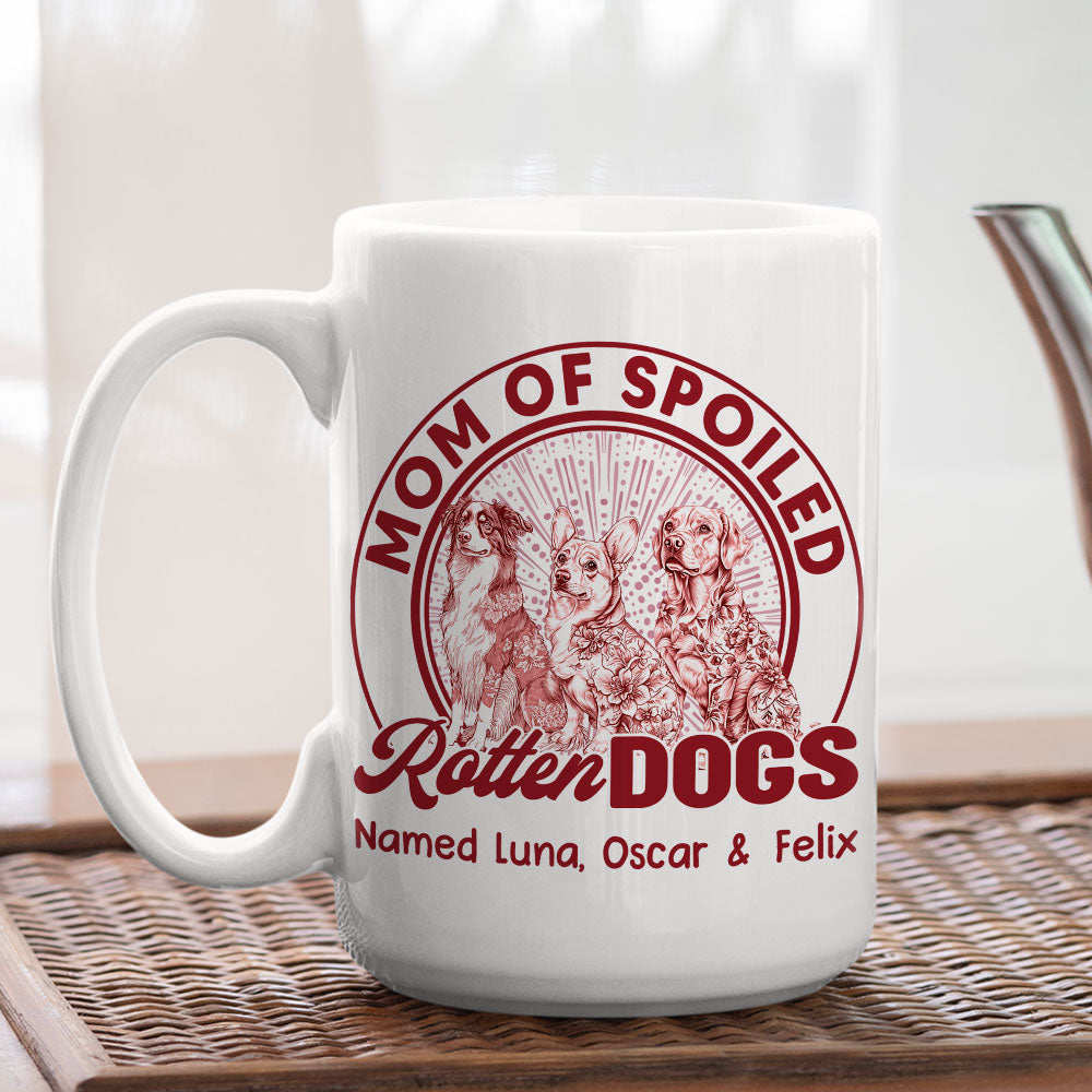 Spoiled Rotten Dog With Blue  - Personalized Custom Coffee Mug