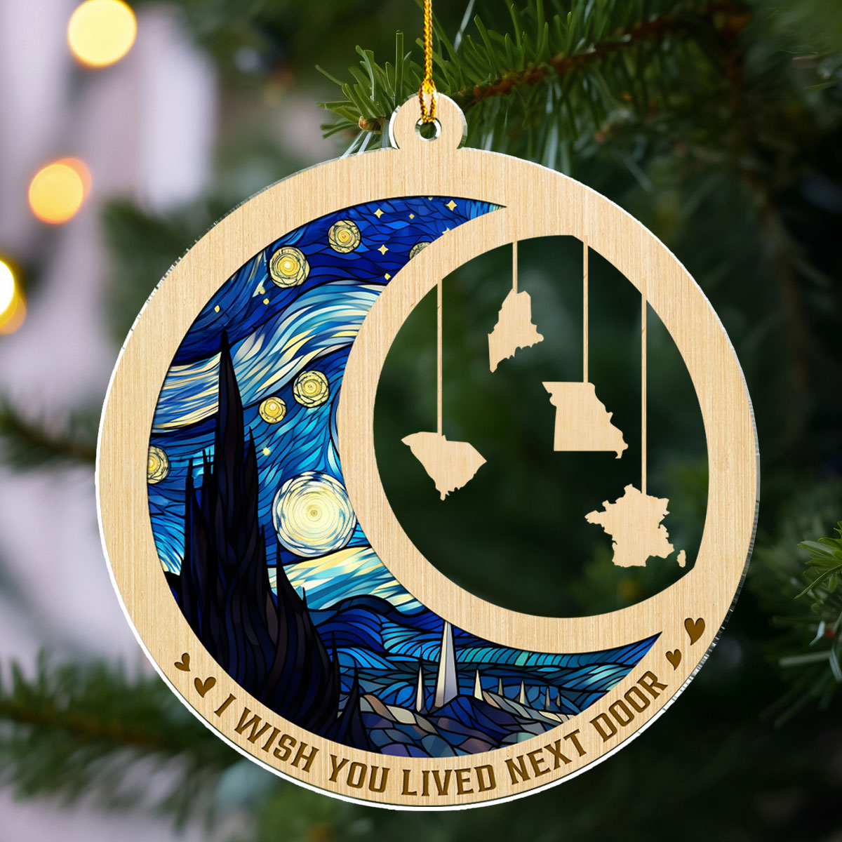 I Wish We Lived Closer Ver 2- Personalized Custom Acrylic Ornament