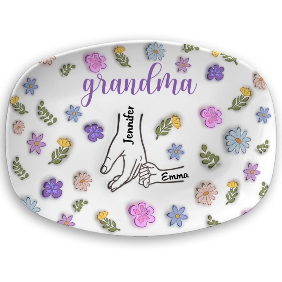 You Hold My Hand And My Heart - Personalized Custom 3D Inflated Effect Platter