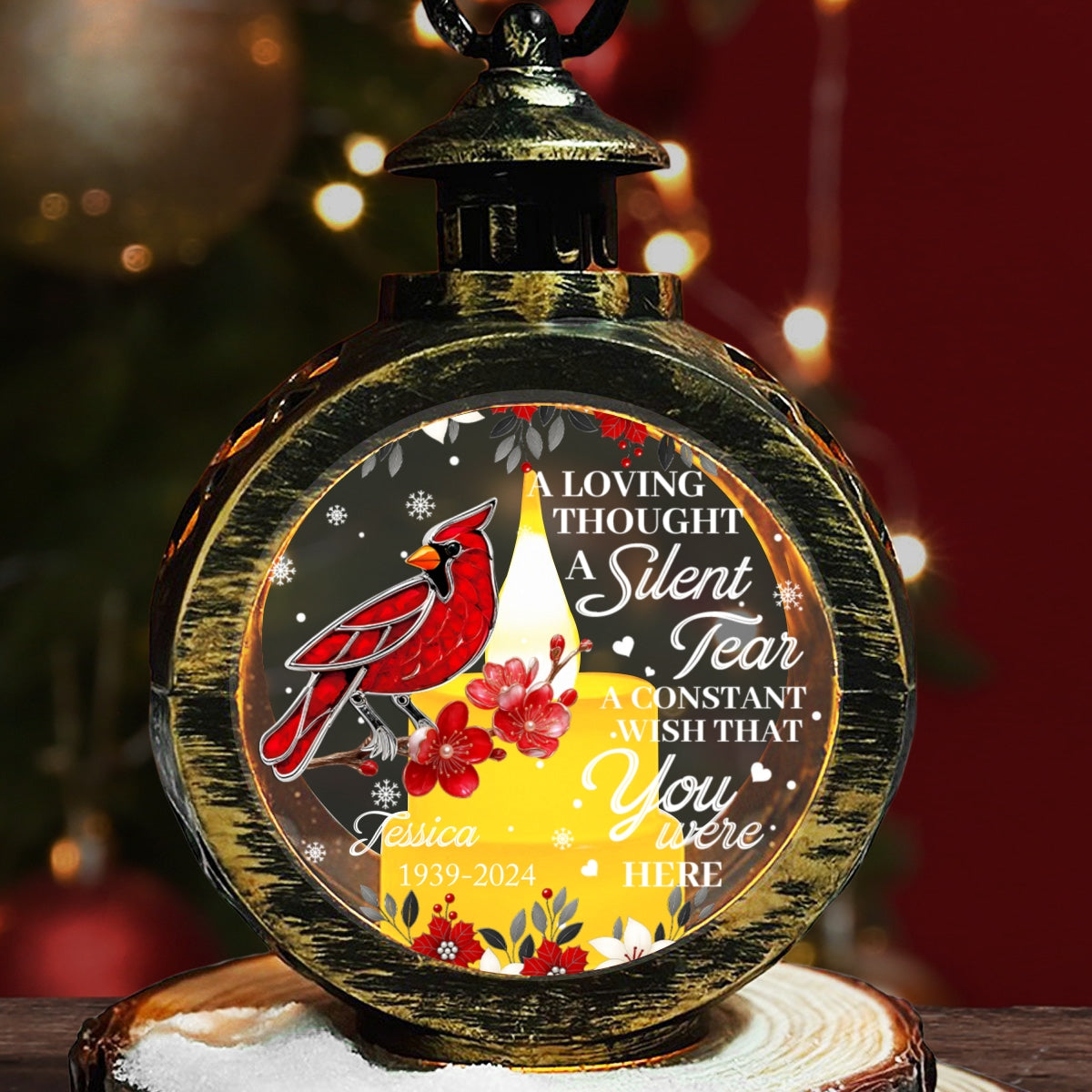 Always With You Cardinal - Personalized Custom Christmas Lantern