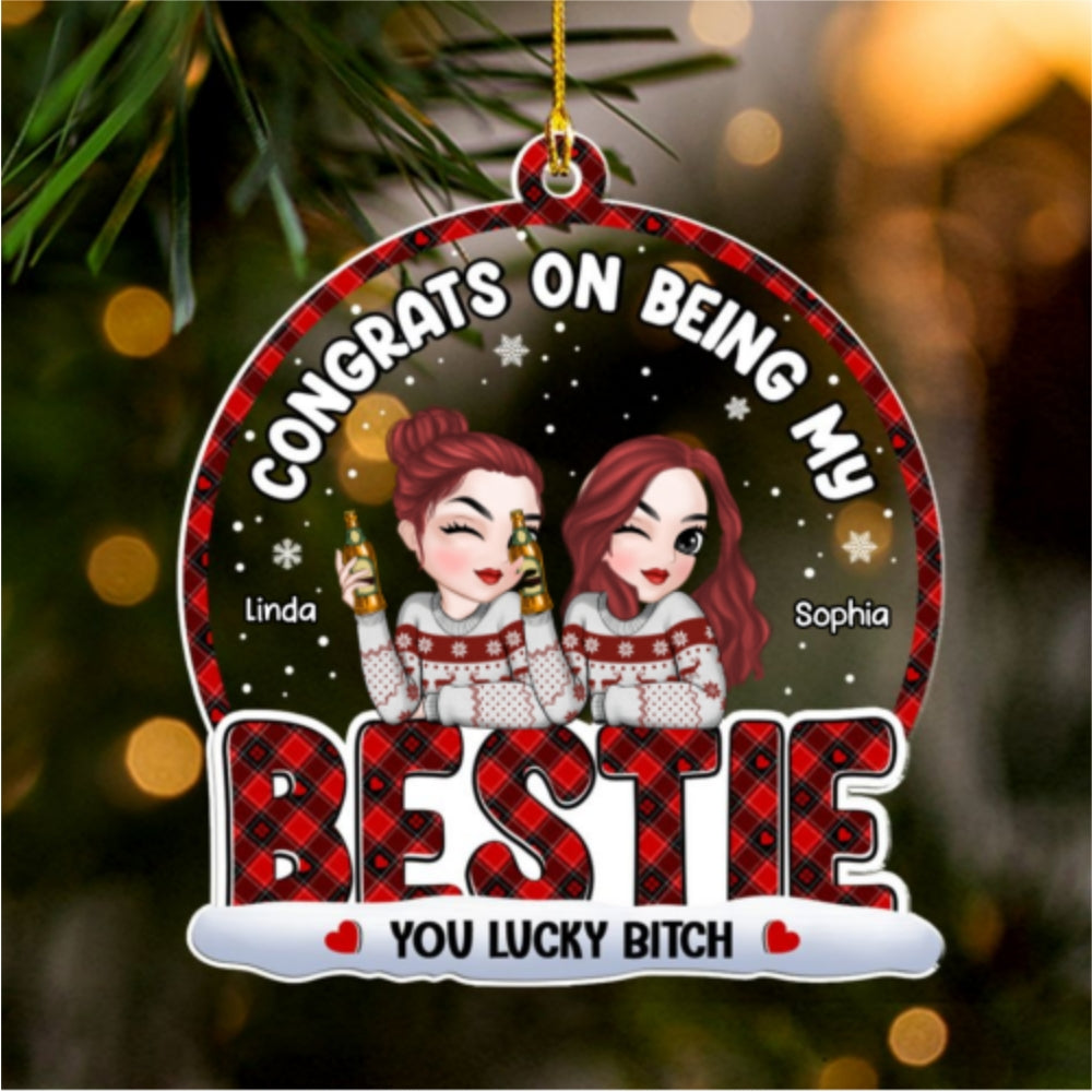 Congrats On Being My Bestie Merry Christmas - Personalized Custom Acrylic Ornament