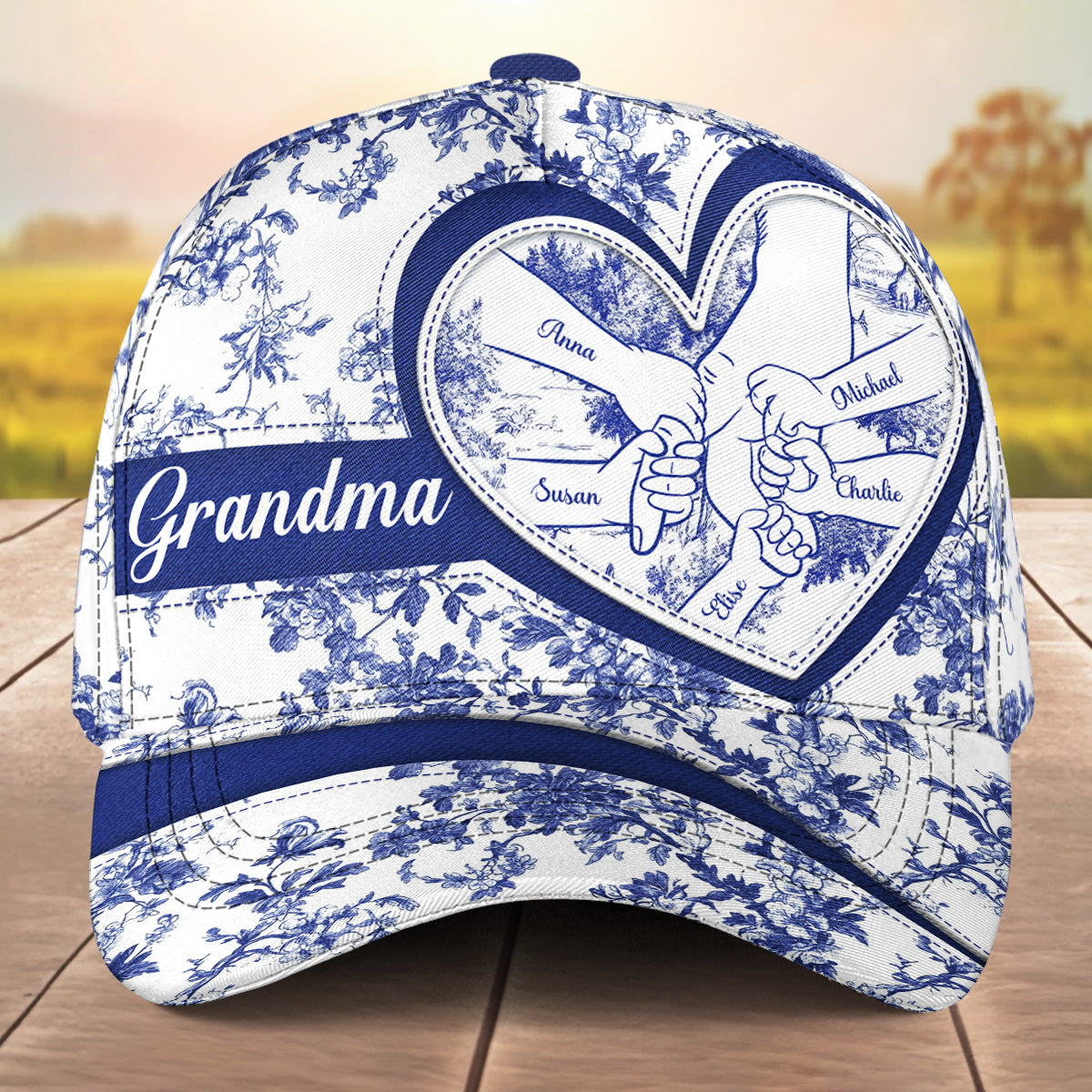 Grandkids Toile De Jouy - Personalized Classic Cap