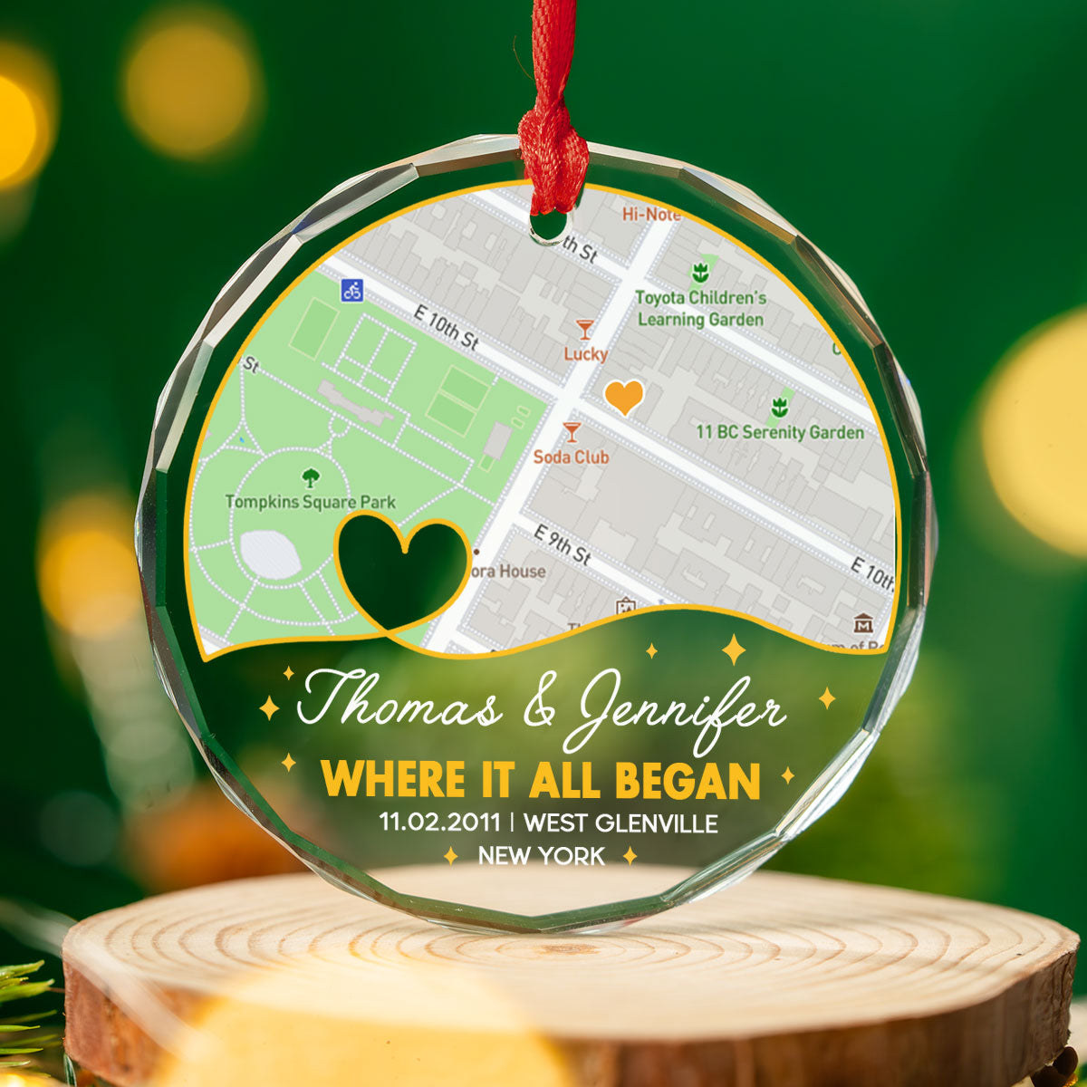 Where Everything Began - Personalized Custom Glass Ornament