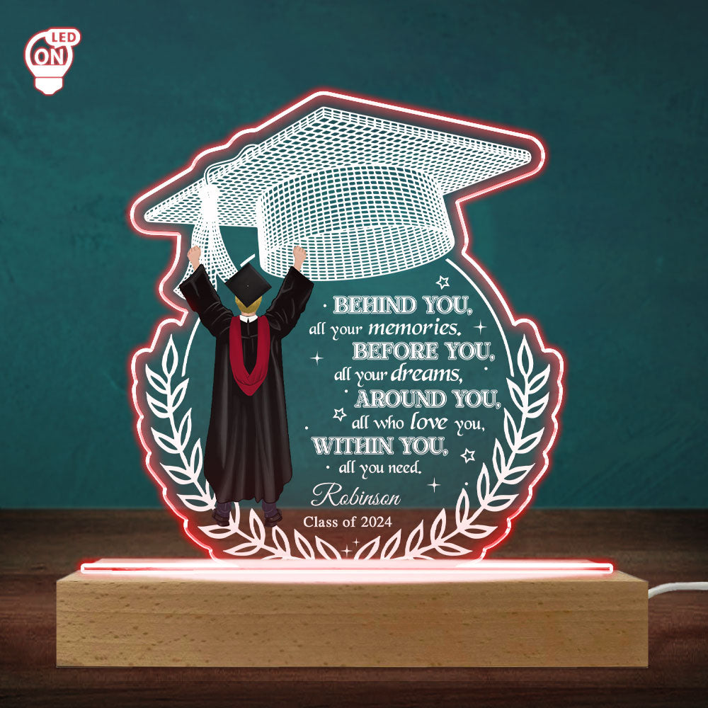 Behind You All Your Memories - Personalized Custom LED Light