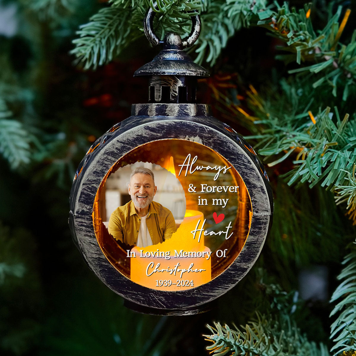 Love Never Truly Says Goodbye - Personalized Custom Christmas Lantern