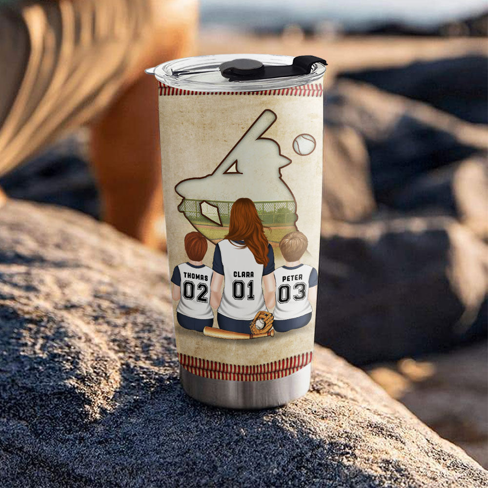 Baseball Mom Behind Every Baseball Player - Personalized Custom Tumbler