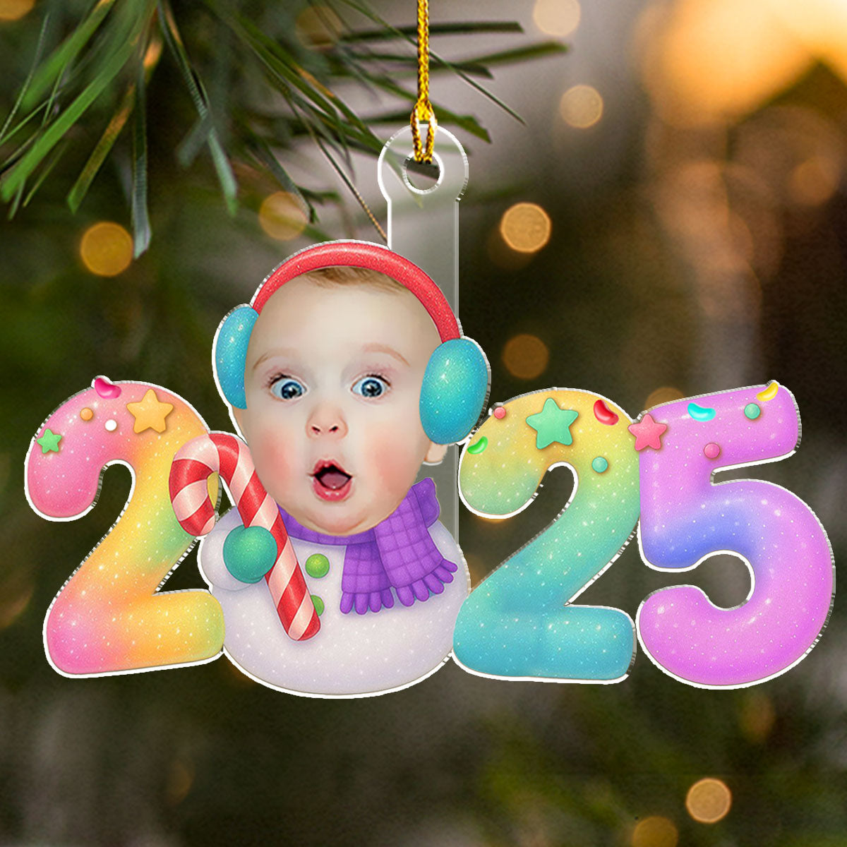 Playful Snowman - Personalized Custom Acrylic Ornament