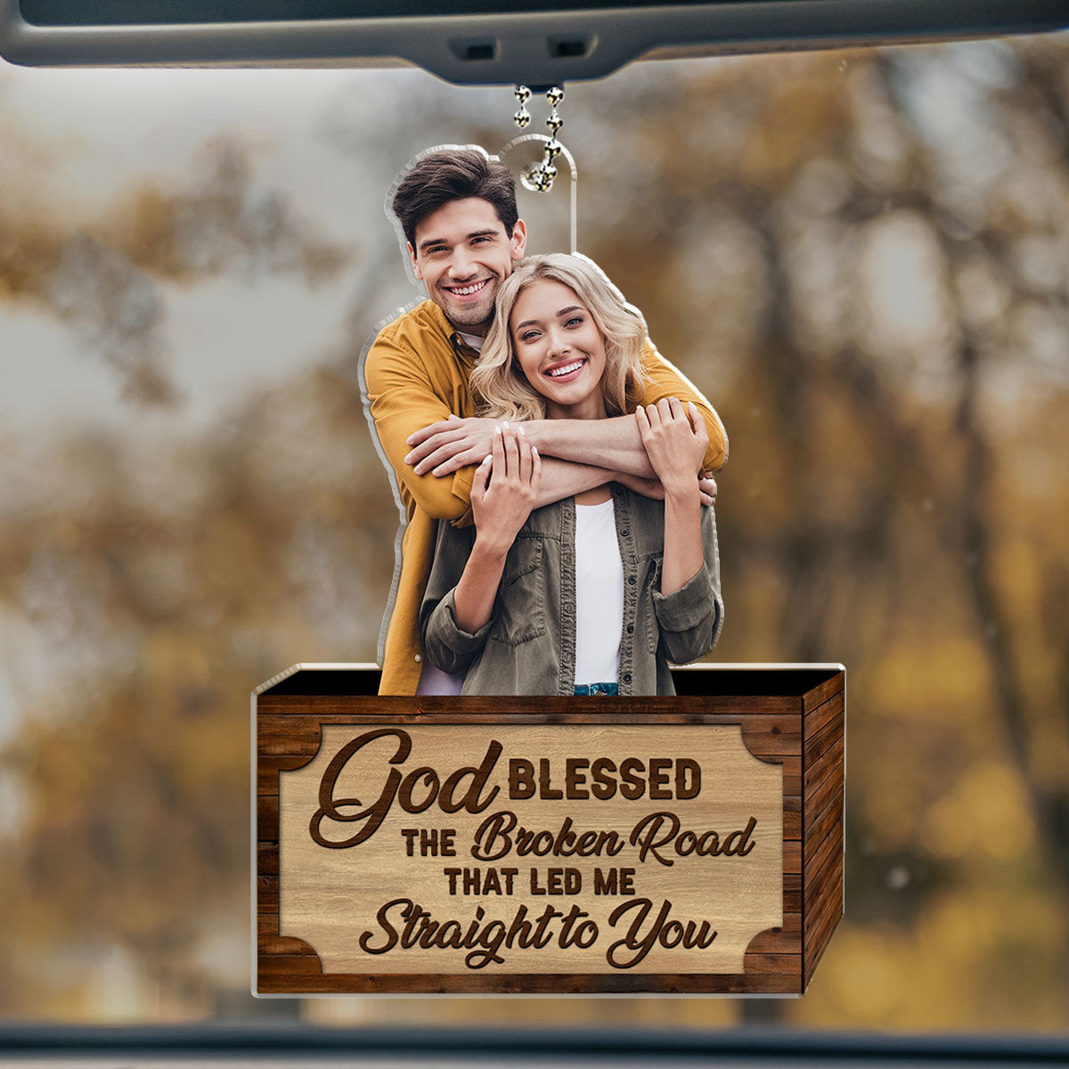 God Blessed The Broken Road - Personalized Custom Car Ornament