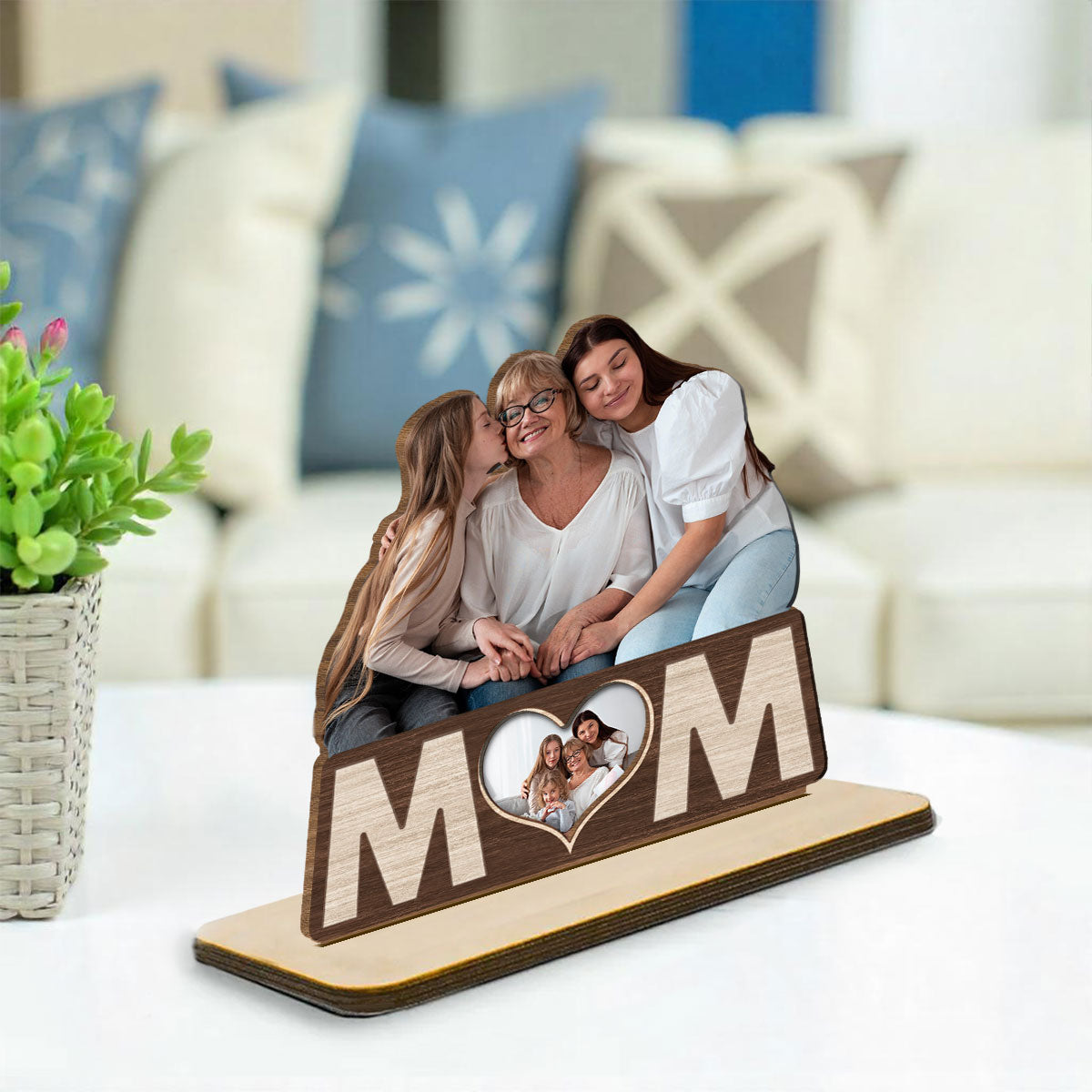 Forever My Mom - Personalized Custom 2-Layer Wood Plaque With Flat Base
