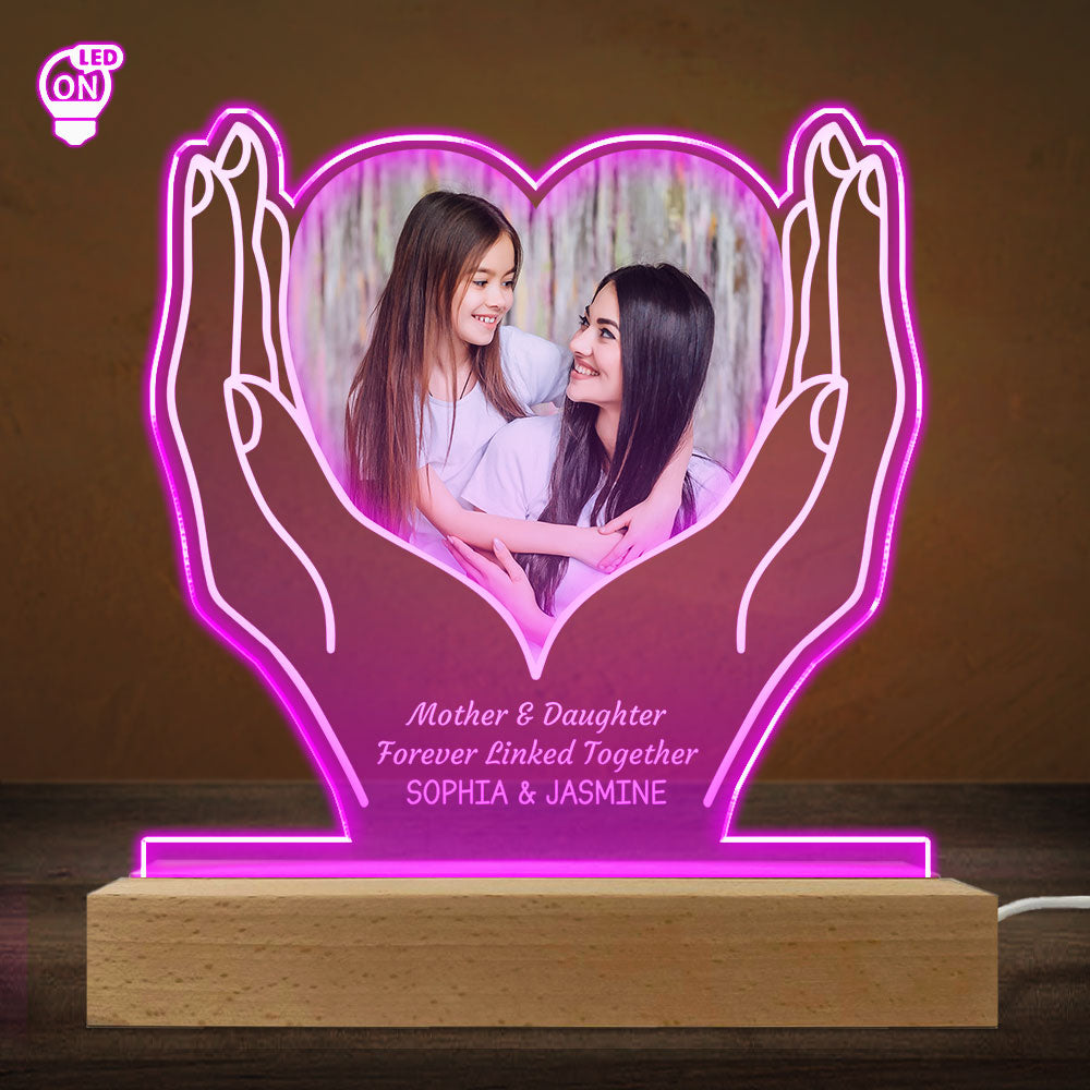 Custom Photo Cherished Heart - Personalized LED Light