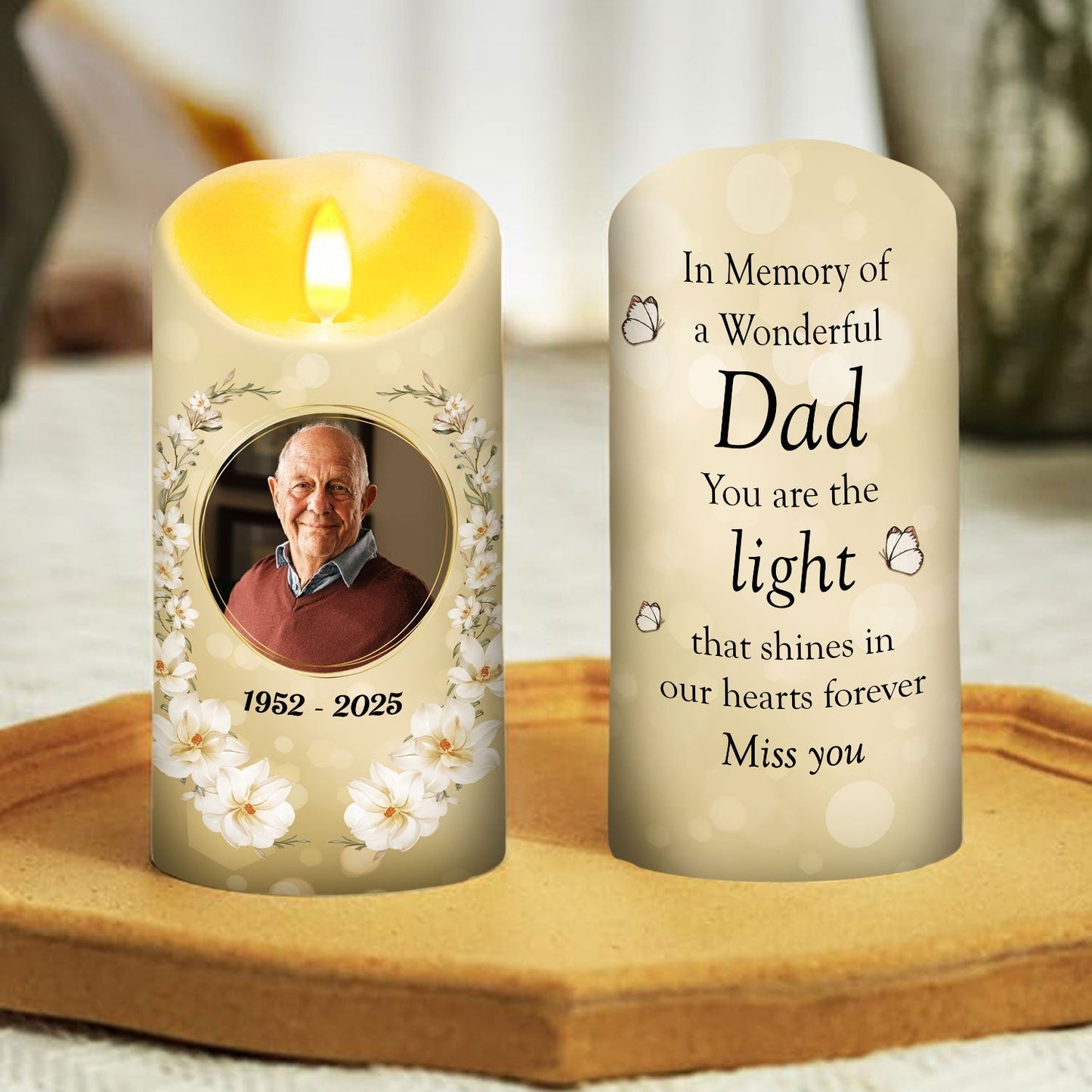 In Memory Of A Wonderful - Personalized Custom LED Candle