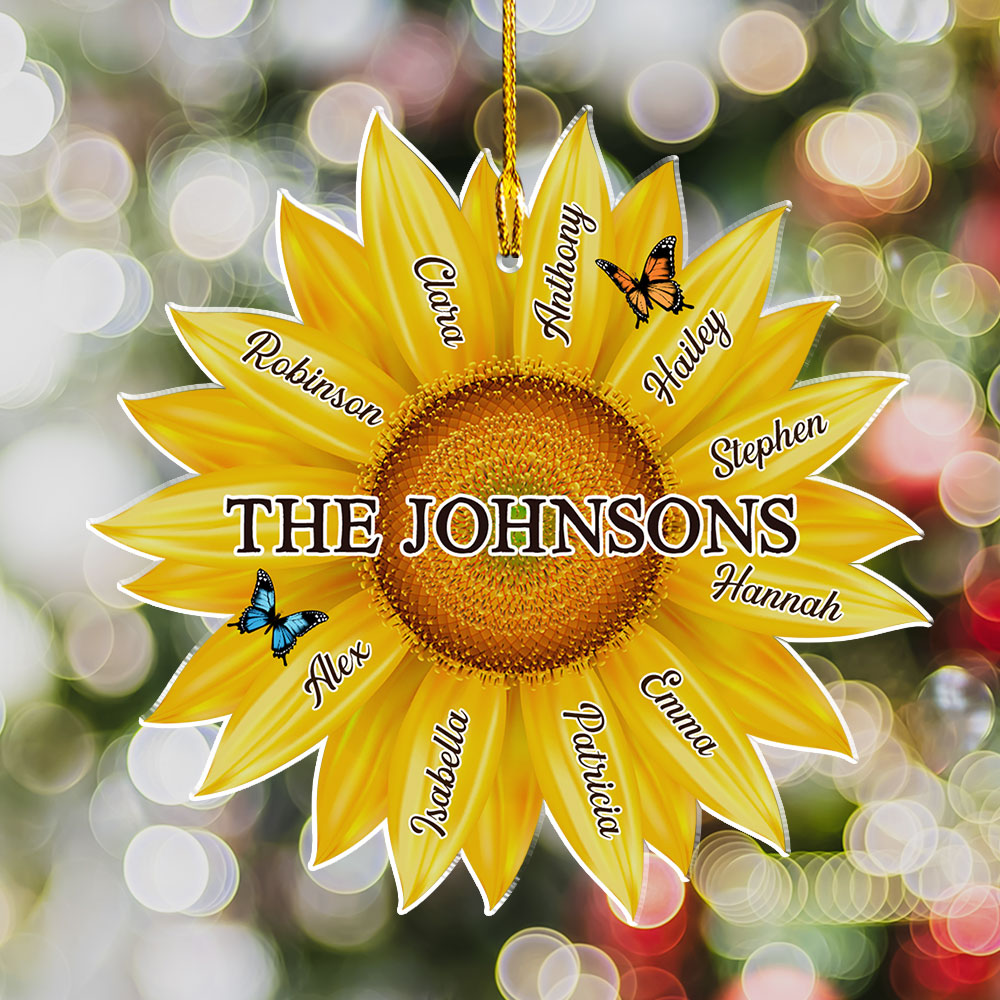 Family Sunflower - Personalized Custom Acrylic Ornament