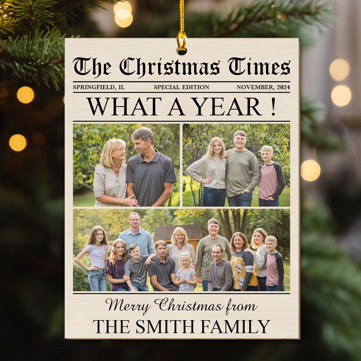 What A Year - Personalized Custom Wood Ornament