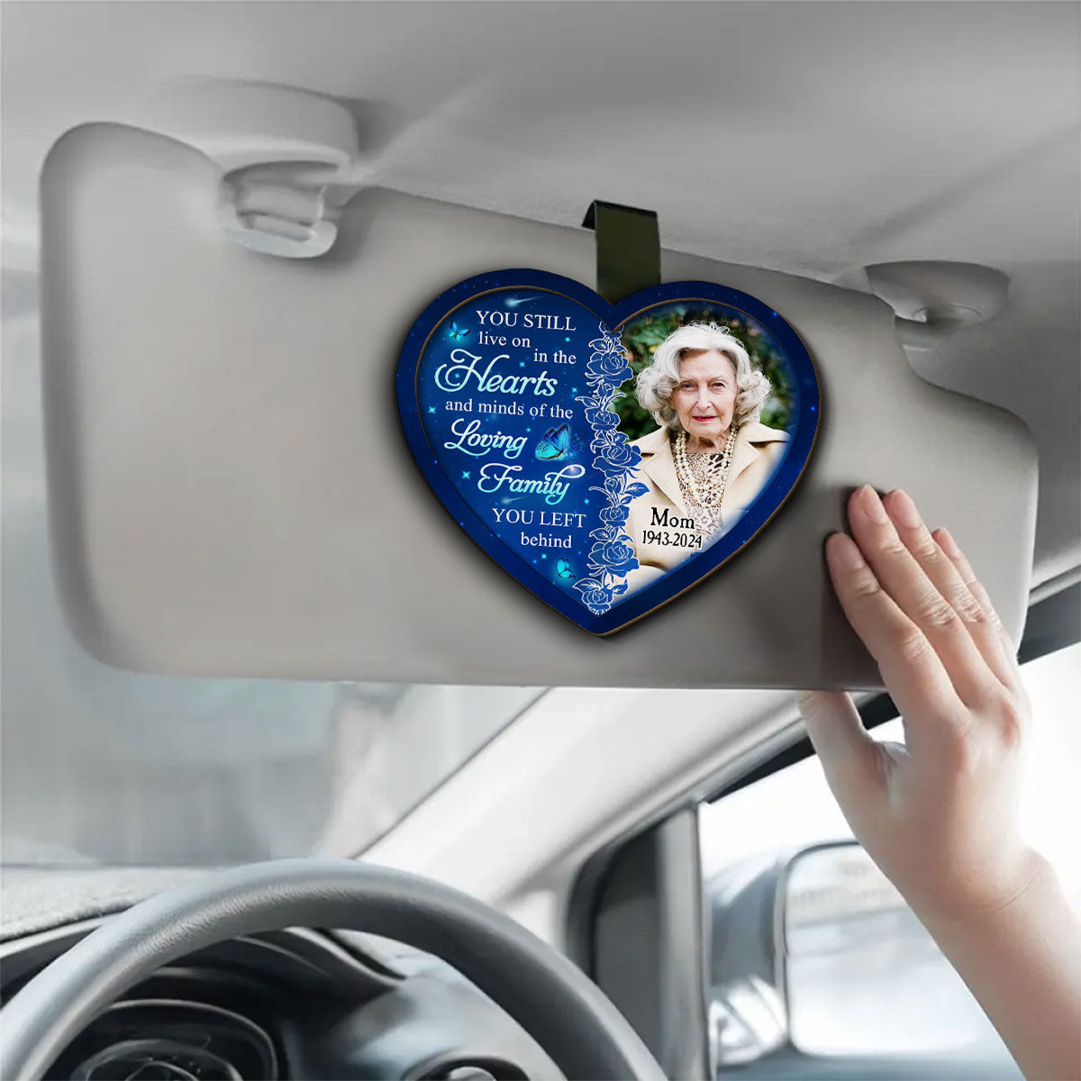 In My Heart - Personalized Custom Car Visor Clip