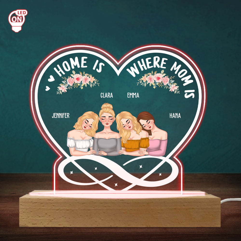 Home Is Where Mom Is - Personalized Custom LED Light