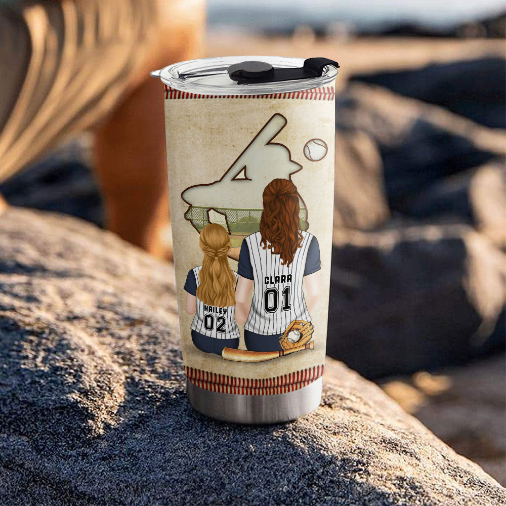 Softball Mom Behind Every Softball Player - Personalized Custom Tumbler