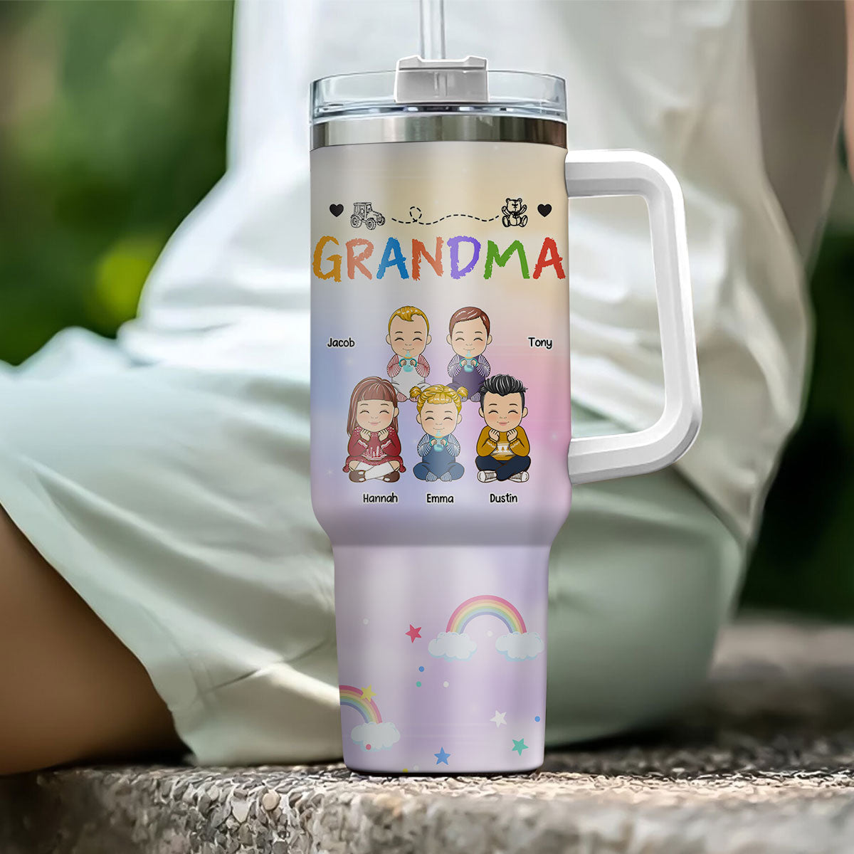 Nana Papa Mommy Daddy - Personalized Custom 40 Oz Tumbler