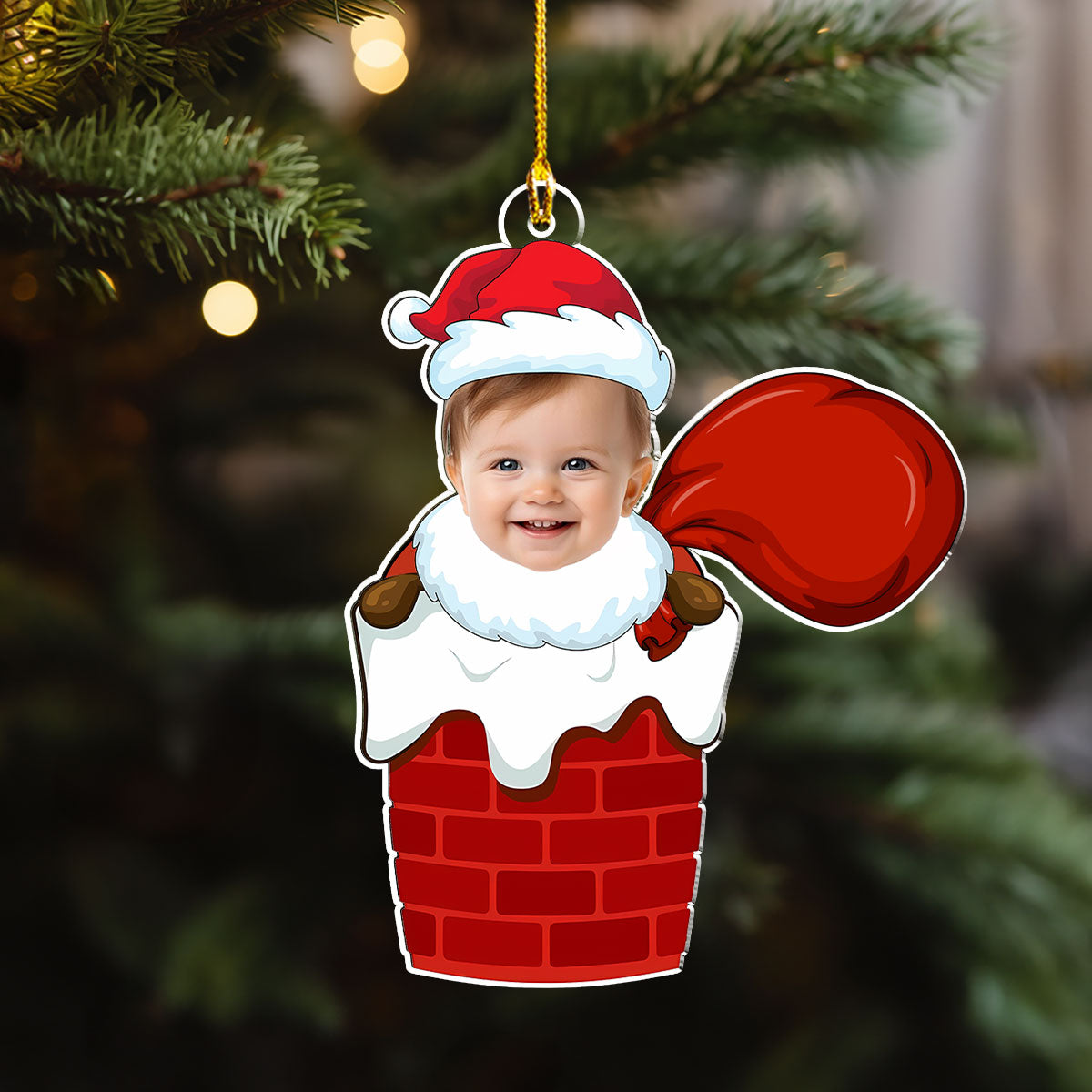 Santa Baby Custom Photo - Personalized Custom Acrylic Ornament