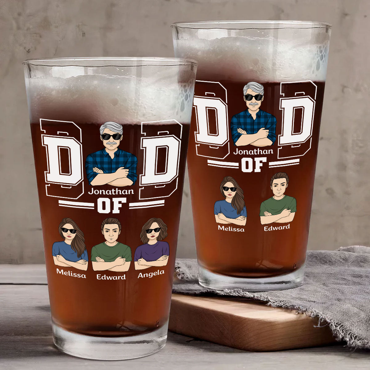 The Greatest Dad - Personalized Custom Beer Glass