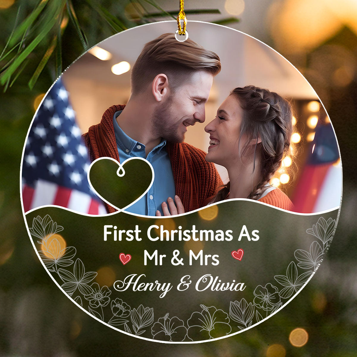 First Christmas As Mr And Mrs Couples - Personalized Custom Acrylic Ornament