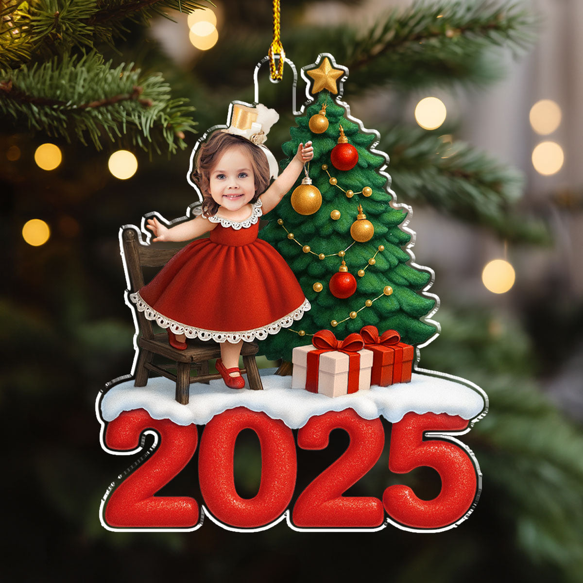 Retro Merry Magic - Personalized Custom Acrylic Ornament