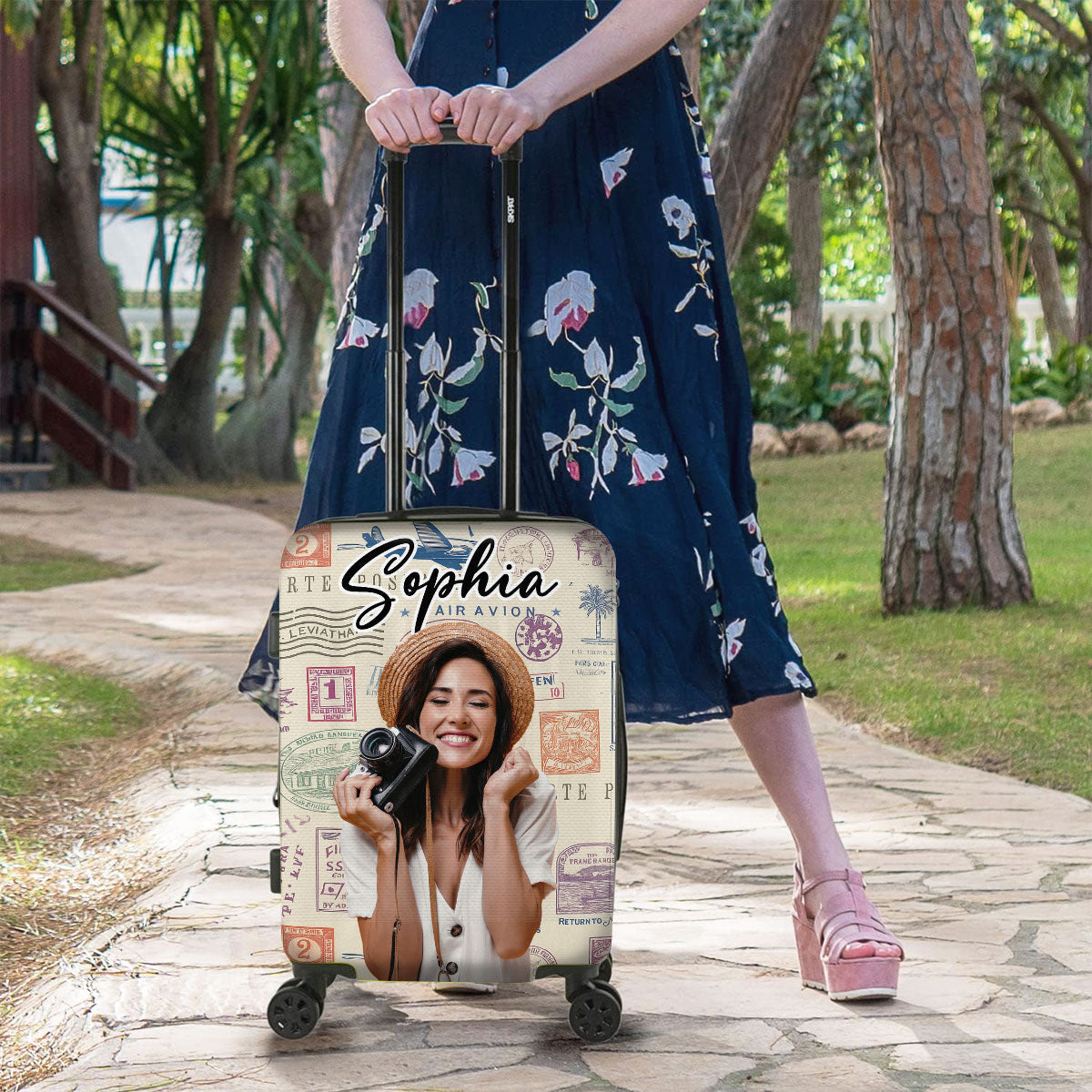 Stamp Collection - Personalized Custom Luggage Cover