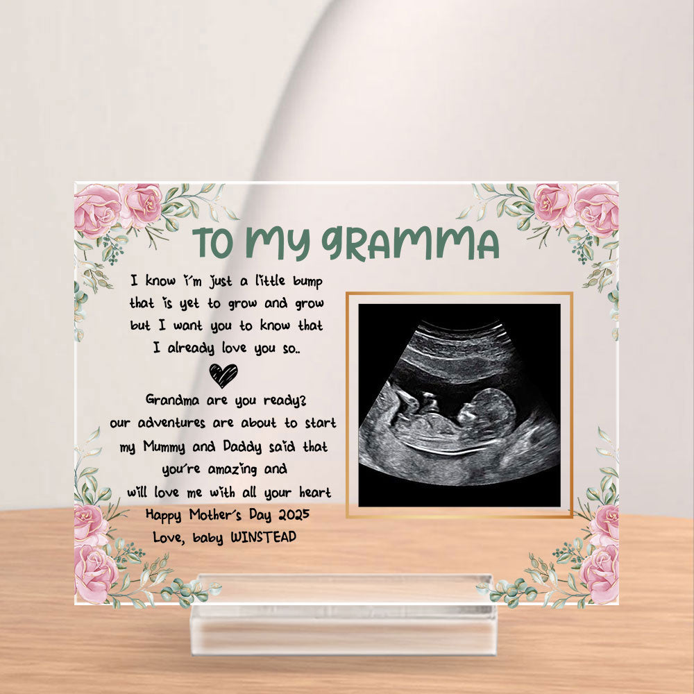 I Know I Am Just A Little Bump - Personalized Custom Acrylic Plaque With Base