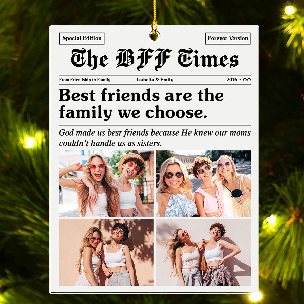 The BFF Times - Personalized Custom Acrylic Ornament