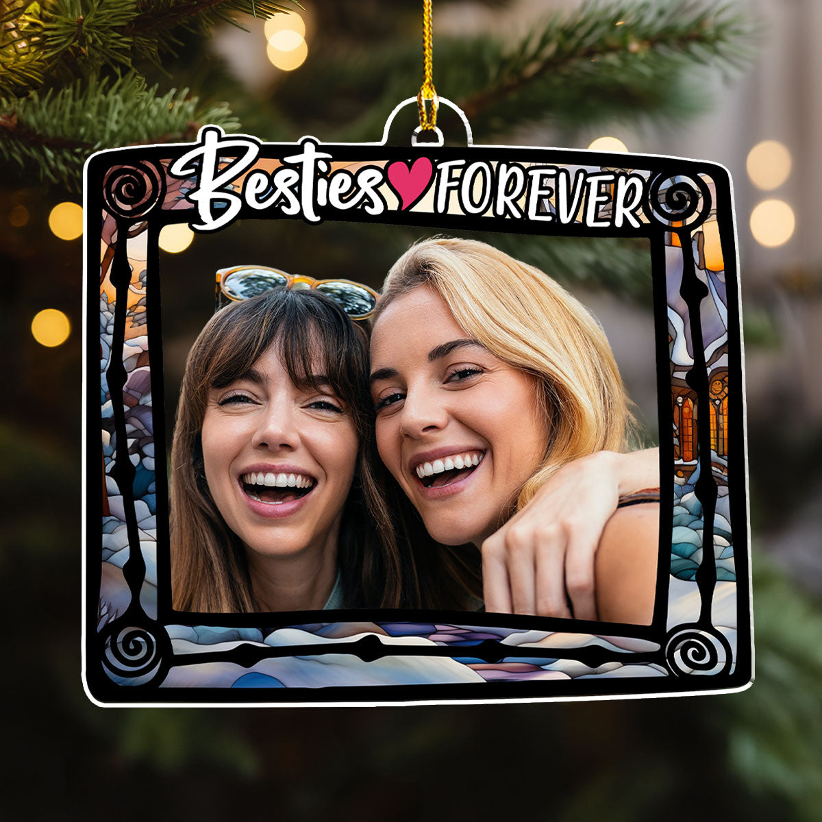 Besties Are Forever Photo - Personalized Custom Acrylic Ornament