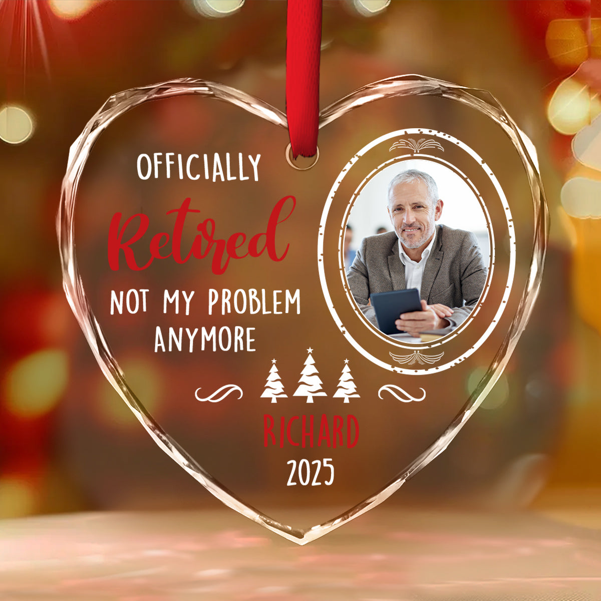 Work Ends Adventure Starts Today - Personalized Custom Glass Ornament