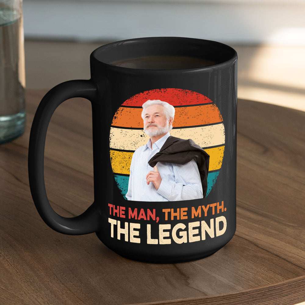 Man, Myth and Legend - Personalized Custom BLACK Coffee Mug