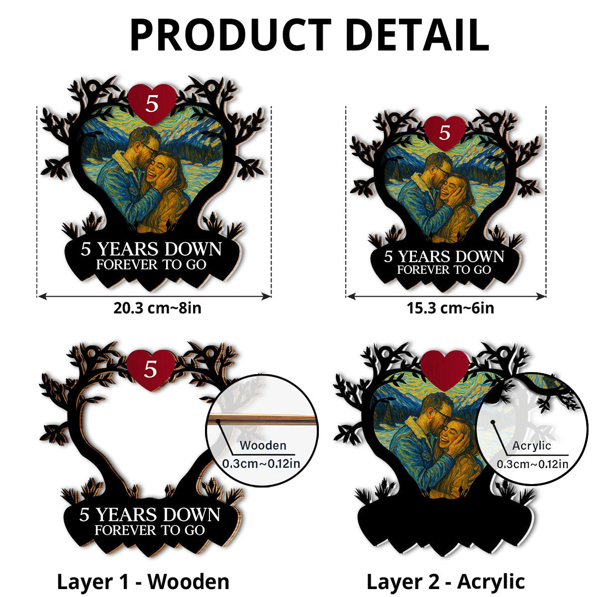 Many Years Down Endless Love  -  Personalized Custom Suncatcher