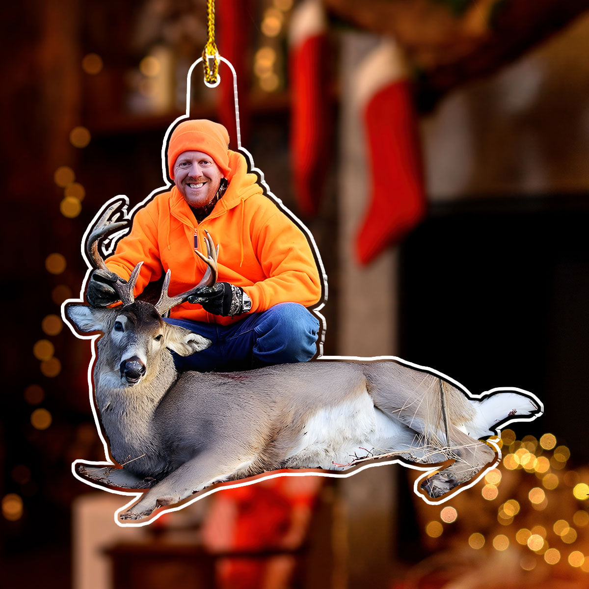 Custom Photo Ornament For Hunting Lovers - Personalized Custom Acrylic Ornament