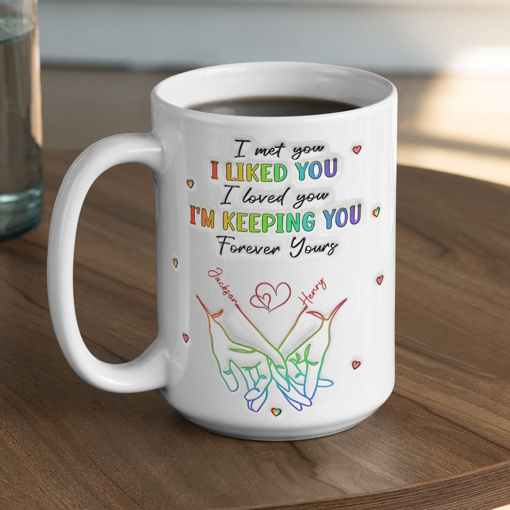 Love Knows No Gender - Personalized Custom 3D Inflated Effect Mug - Gift For Husband Wife, Anniversary, LGBTQ+