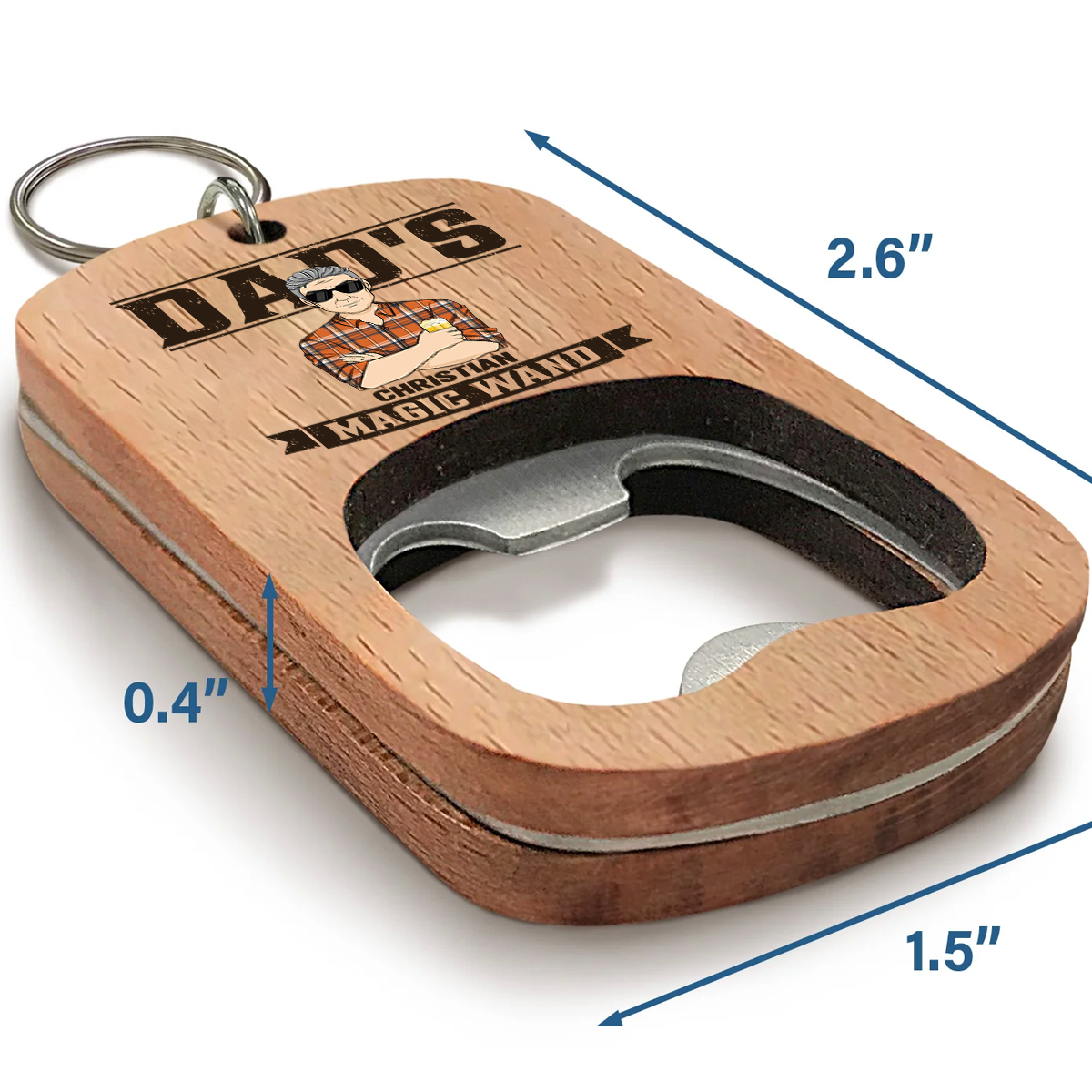 Dads Survival - Personalized Custom Bottle Opener Keychain
