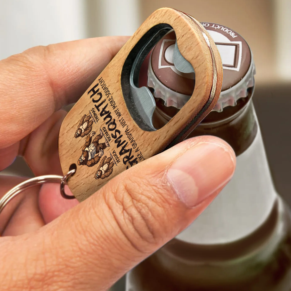Like A Dad Just Way More Squatchy - Personalized Custom Bottle Opener Keychain
